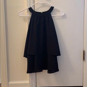 Blank halter ruffled tank